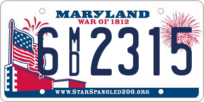 MD license plate 6MD2315