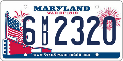 MD license plate 6MD2320