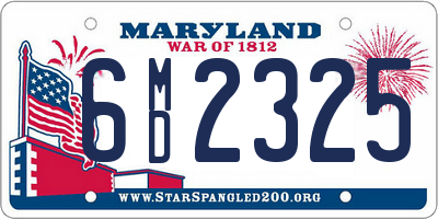 MD license plate 6MD2325