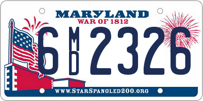 MD license plate 6MD2326