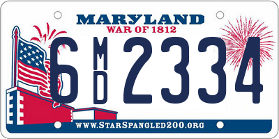 MD license plate 6MD2334