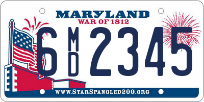MD license plate 6MD2345