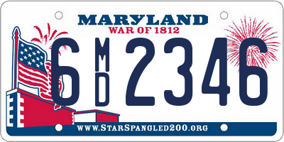 MD license plate 6MD2346