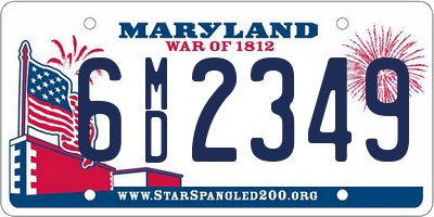 MD license plate 6MD2349