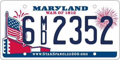 MD license plate 6MD2352
