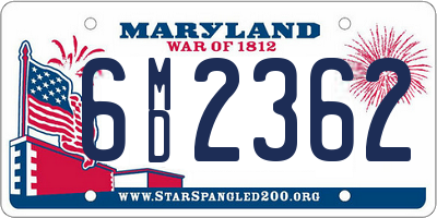 MD license plate 6MD2362