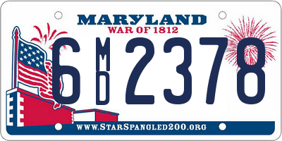 MD license plate 6MD2378