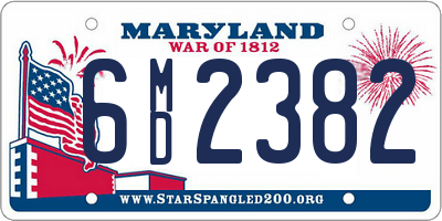 MD license plate 6MD2382