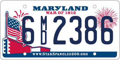 MD license plate 6MD2386