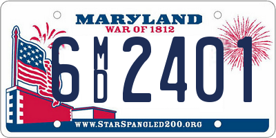 MD license plate 6MD2401