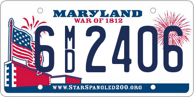 MD license plate 6MD2406