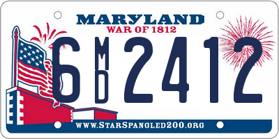 MD license plate 6MD2412