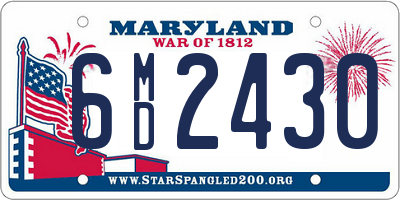 MD license plate 6MD2430