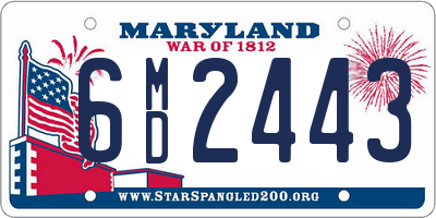 MD license plate 6MD2443