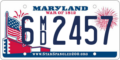 MD license plate 6MD2457