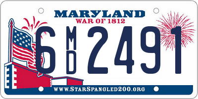 MD license plate 6MD2491