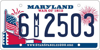 MD license plate 6MD2503