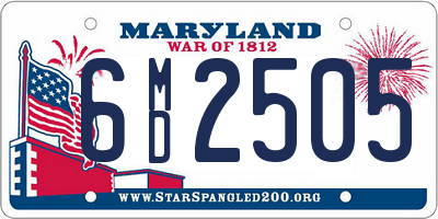 MD license plate 6MD2505