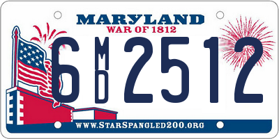 MD license plate 6MD2512