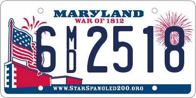 MD license plate 6MD2518