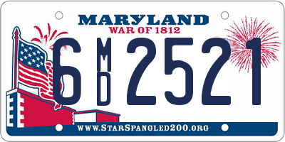 MD license plate 6MD2521