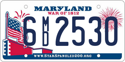 MD license plate 6MD2530