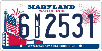 MD license plate 6MD2531