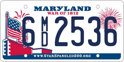 MD license plate 6MD2536