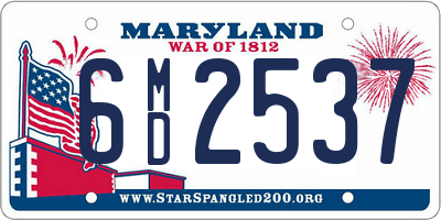 MD license plate 6MD2537