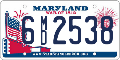 MD license plate 6MD2538