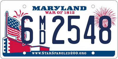 MD license plate 6MD2548