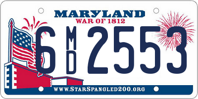 MD license plate 6MD2553