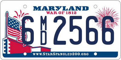 MD license plate 6MD2566