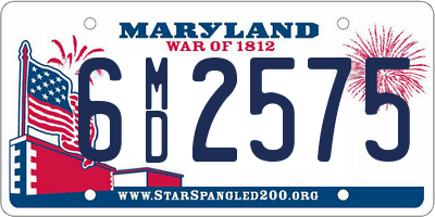 MD license plate 6MD2575