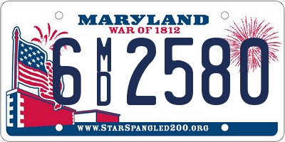 MD license plate 6MD2580