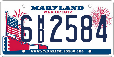 MD license plate 6MD2584