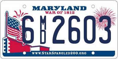 MD license plate 6MD2603