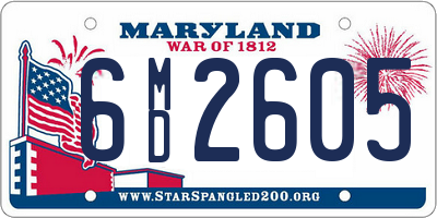 MD license plate 6MD2605