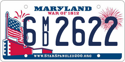 MD license plate 6MD2622