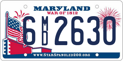 MD license plate 6MD2630