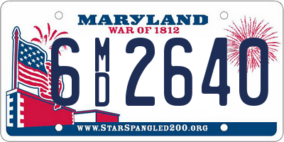 MD license plate 6MD2640