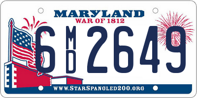 MD license plate 6MD2649