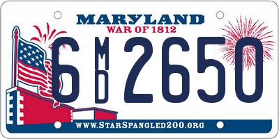 MD license plate 6MD2650