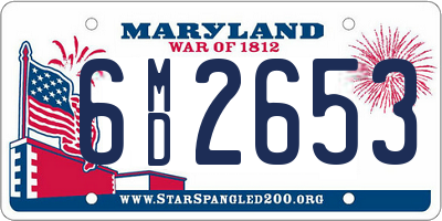 MD license plate 6MD2653