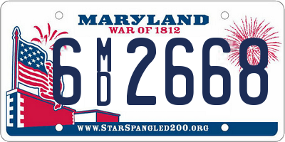 MD license plate 6MD2668