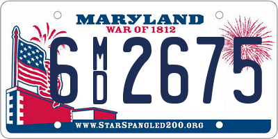 MD license plate 6MD2675