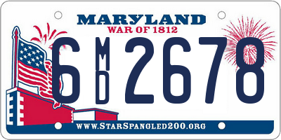 MD license plate 6MD2678