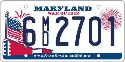 MD license plate 6MD2701