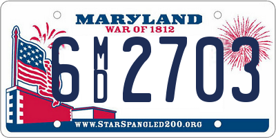 MD license plate 6MD2703