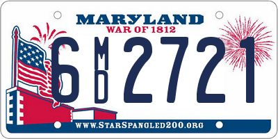 MD license plate 6MD2721